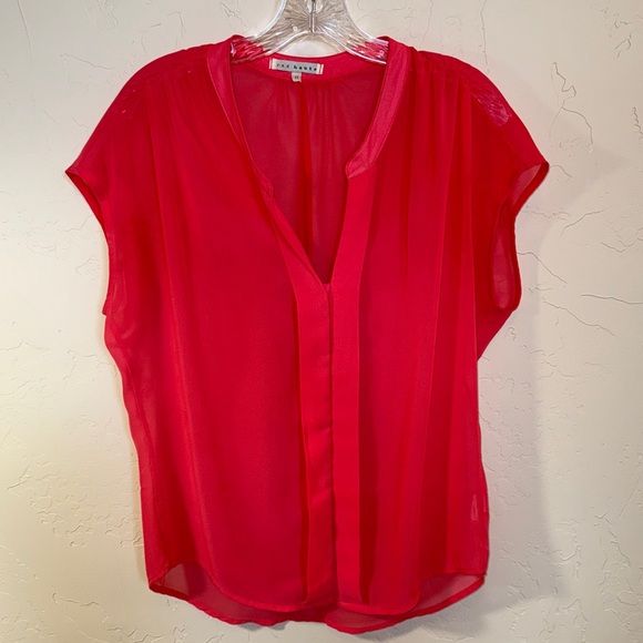 Red Haute Tops - Red Haute sheer coral blouse